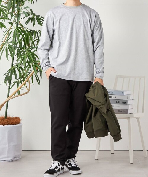 SHIPS any(シップス エニィ)の「SHIPS any: スムースコットン クルーネック Tシャツ (ロンT)◆(Tシャツ/カットソー・メンズ・ブラック/ラベンダー/ライトグレー/ライトグリーン/ホワイト/チャコールグレー/ライトホワイト/ネイビー・SMALL/LARGE/X-LARGE/MEDIUM)」の22枚目の写真