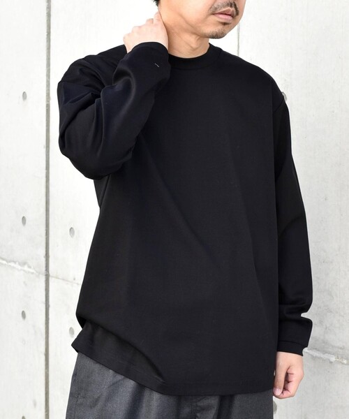 SHIPS any(シップス エニィ)の「SHIPS any: スムースコットン クルーネック Tシャツ (ロンT)◆(Tシャツ/カットソー・メンズ・ブラック/ラベンダー/ライトグレー/ライトグリーン/ホワイト/チャコールグレー/ライトホワイト/ネイビー・SMALL/LARGE/X-LARGE/MEDIUM)」の12枚目の写真