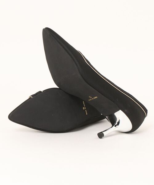 Realta（レアルタ）の「Realta(レアルタ)6.5cmヒールクロスラインアシンメトリーメッキヒールパンプス（パンプス・レディース・ブラック/ホワイト・L/LL/M/S）」の4枚目の写真