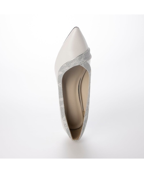 Realta（レアルタ）の「Realta(レアルタ)6.5cmヒールクロスラインアシンメトリーメッキヒールパンプス（パンプス・レディース・ブラック/ホワイト・L/LL/M/S）」の12枚目の写真