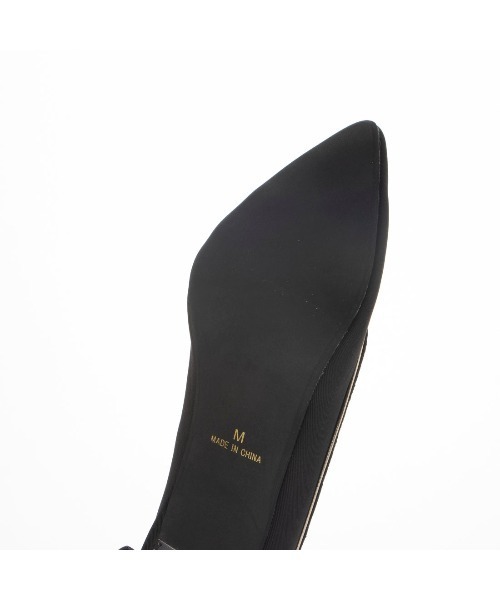 Realta（レアルタ）の「Realta(レアルタ)6.5cmヒールクロスラインアシンメトリーメッキヒールパンプス（パンプス・レディース・ブラック/ホワイト・L/LL/M/S）」の13枚目の写真