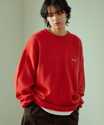 TOWNCRAFT | TOWN CRAFT/タウンクラフト 別注 リラックスフィット ワンポイントロゴ クルーネックニットプルオーバー/ロゴニット/ビックシルエット/アクリルニット(ニット/セーター)