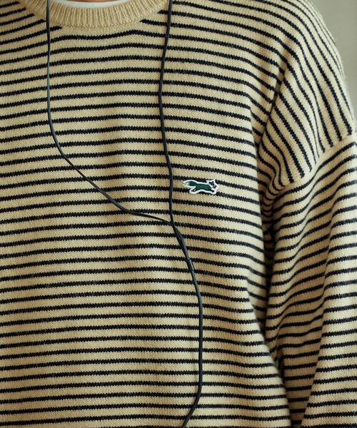 TOWNCRAFT（タウンクラフト）の「TOWN CRAFT/タウンクラフト 別注 リラックスフィット ワンポイントロゴ クルーネックニットプルオーバー/ロゴニット/ビックシルエット/アクリルニット（ニット/セーター・メンズ・ベージュ/ブラック/ホワイト/サックスブルー/オレンジ/グリーン/チャコール・MEDIUM/LARGE）」の15枚目の写真