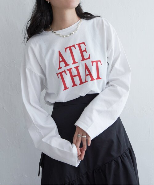 VENCEEXCHANGE（ヴァンスエクスチェンジ）の「天竺オーバーロゴロンT（Tシャツ/カットソー・レディース・オフホワイト/レッド/ブラック/ブルー/グレー・FREE）」の2枚目の写真