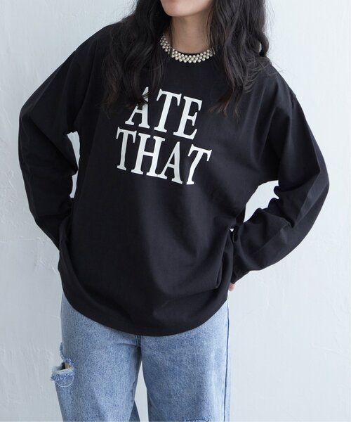 VENCEEXCHANGE（ヴァンスエクスチェンジ）の「天竺オーバーロゴロンT（Tシャツ/カットソー・レディース・オフホワイト/レッド/ブラック/ブルー/グレー・FREE）」の4枚目の写真