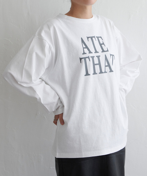VENCEEXCHANGE（ヴァンスエクスチェンジ）の「天竺オーバーロゴロンT（Tシャツ/カットソー・レディース・オフホワイト/レッド/ブラック/ブルー/グレー・FREE）」の18枚目の写真