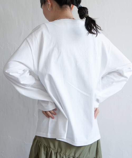 VENCEEXCHANGE（ヴァンスエクスチェンジ）の「天竺オーバーロゴロンT（Tシャツ/カットソー・レディース・オフホワイト/レッド/ブラック/ブルー/グレー・FREE）」の21枚目の写真
