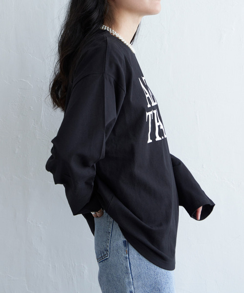 VENCEEXCHANGE（ヴァンスエクスチェンジ）の「天竺オーバーロゴロンT（Tシャツ/カットソー・レディース・オフホワイト/レッド/ブラック/ブルー/グレー・FREE）」の8枚目の写真