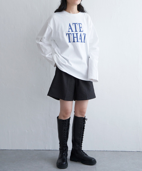 VENCEEXCHANGE（ヴァンスエクスチェンジ）の「天竺オーバーロゴロンT（Tシャツ/カットソー・レディース・オフホワイト/レッド/ブラック/ブルー/グレー・FREE）」の12枚目の写真