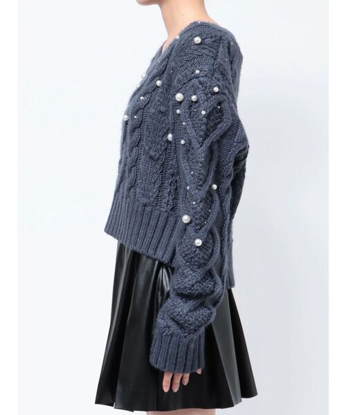 CALNAMUR(カルナムール)の「星空Vネックニットトップス(ニット/セーター・レディース・ネイビー/アイボリー・FREE)」の21枚目の写真