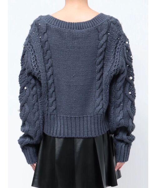 CALNAMUR(カルナムール)の「星空Vネックニットトップス(ニット/セーター・レディース・ネイビー/アイボリー・FREE)」の20枚目の写真