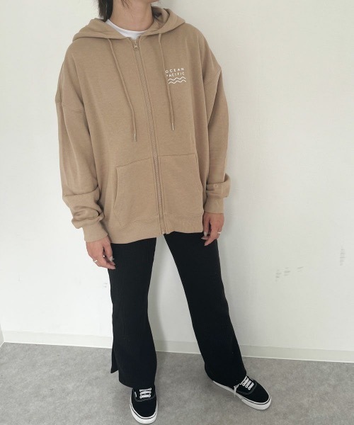 Ocean Pacific（オーシャンパシフィック）の「【OP:オーピー】レディースジップパーカー（パーカー・レディース・ヘザーグレー/チャコール/アイボリー/ベージュ/グリーン・X-LARGE/LARGE/MEDIUM）」の19枚目の写真