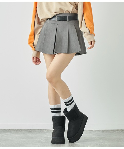 ANAP(アナップ)の「ベルト付きプリーツスカート(スカート・レディース・ベージュ/ダークグレー/ブラック・M/S/L)」の15枚目の写真