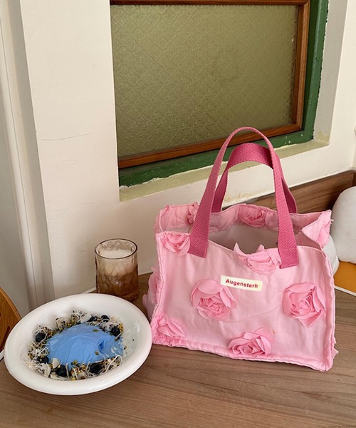 TONE SELECT GOODS（トーンセレクトグッズ）の「Liaa/ランチバッグ ミニトートバッグ A18176（トートバッグ・レディース・ホワイト系1/ブルー/グリーン/ホワイト系2/ホワイト系4/ピンク/ホワイト系3/その他1/その他2/その他6/その他5/その他4/その他3・FREE）」の9枚目の写真