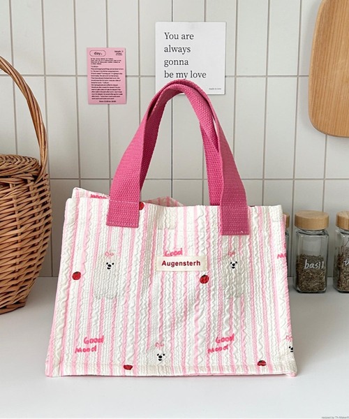 TONE SELECT GOODS（トーンセレクトグッズ）の「Liaa/ランチバッグ ミニトートバッグ A18176（トートバッグ・レディース・ホワイト系1/ブルー/グリーン/ホワイト系2/ホワイト系4/ピンク/ホワイト系3/その他1/その他2/その他6/その他5/その他4/その他3・FREE）」の10枚目の写真