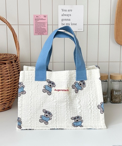 TONE SELECT GOODS（トーンセレクトグッズ）の「Liaa/ランチバッグ ミニトートバッグ A18176（トートバッグ・レディース・ホワイト系1/ブルー/グリーン/ホワイト系2/ホワイト系4/ピンク/ホワイト系3/その他1/その他2/その他6/その他5/その他4/その他3・FREE）」の11枚目の写真