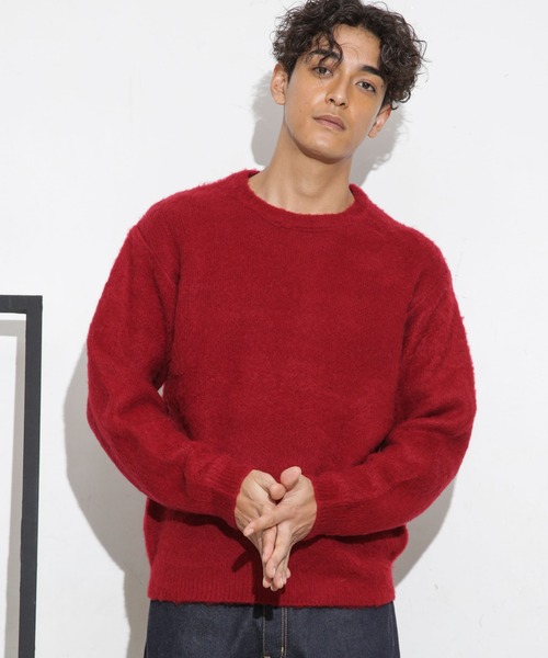 NANO universe（ナノユニバース）の「モヘヤライクカラーニット（ニット/セーター・メンズ・ブラック/ネイビー/ターコイズブルー/レッド・S/M/L）」の5枚目の写真