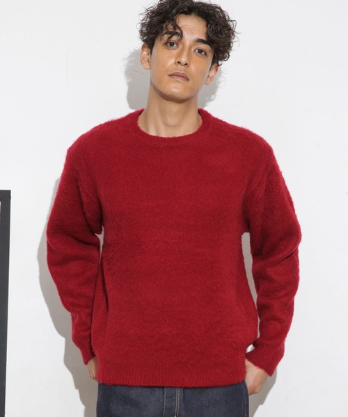 NANO universe（ナノユニバース）の「モヘヤライクカラーニット（ニット/セーター・メンズ・ブラック/ネイビー/ターコイズブルー/レッド・S/M/L）」の6枚目の写真