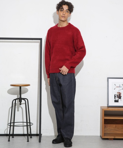 NANO universe（ナノユニバース）の「モヘヤライクカラーニット（ニット/セーター・メンズ・ブラック/ネイビー/ターコイズブルー/レッド・S/M/L）」の9枚目の写真