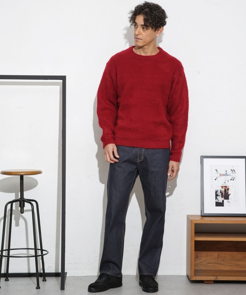 NANO universe（ナノユニバース）の「モヘヤライクカラーニット（ニット/セーター・メンズ・ブラック/ネイビー/ターコイズブルー/レッド・S/M/L）」の10枚目の写真