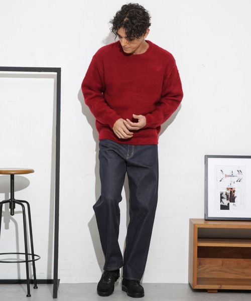 NANO universe（ナノユニバース）の「モヘヤライクカラーニット（ニット/セーター・メンズ・ブラック/ネイビー/ターコイズブルー/レッド・S/M/L）」の11枚目の写真