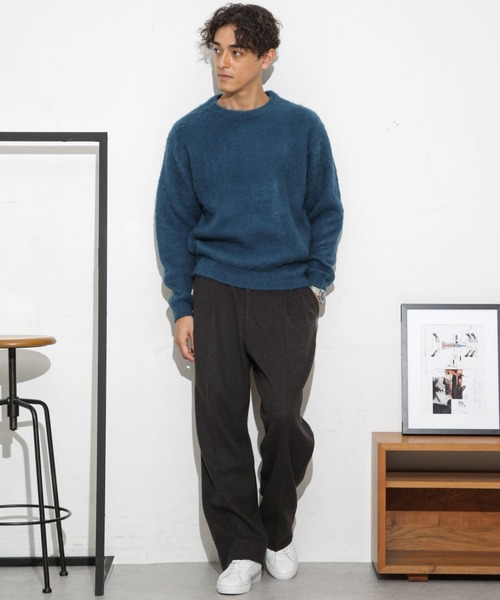 NANO universe（ナノユニバース）の「モヘヤライクカラーニット（ニット/セーター・メンズ・ブラック/ネイビー/ターコイズブルー/レッド・S/M/L）」の19枚目の写真