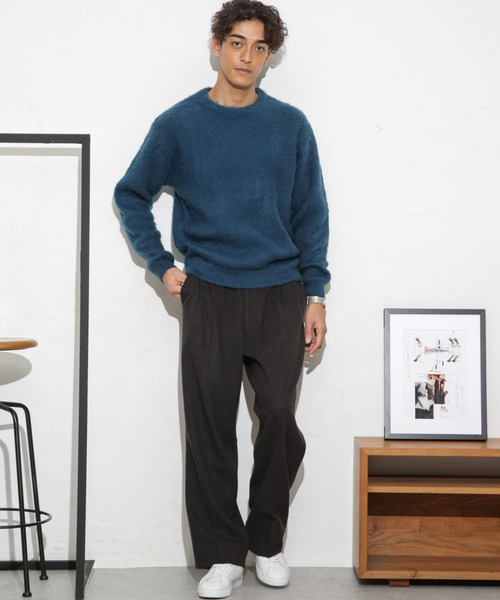 NANO universe（ナノユニバース）の「モヘヤライクカラーニット（ニット/セーター・メンズ・ブラック/ネイビー/ターコイズブルー/レッド・S/M/L）」の20枚目の写真