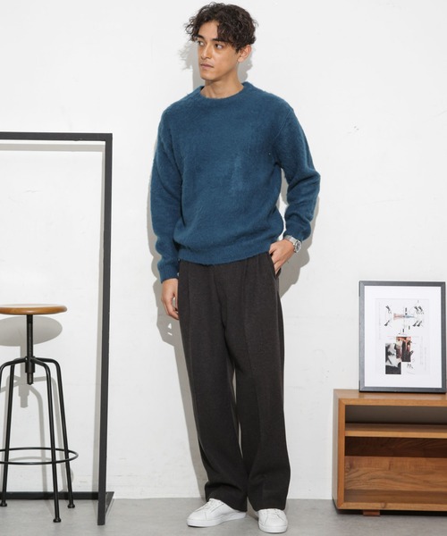 NANO universe（ナノユニバース）の「モヘヤライクカラーニット（ニット/セーター・メンズ・ブラック/ネイビー/ターコイズブルー/レッド・S/M/L）」の22枚目の写真