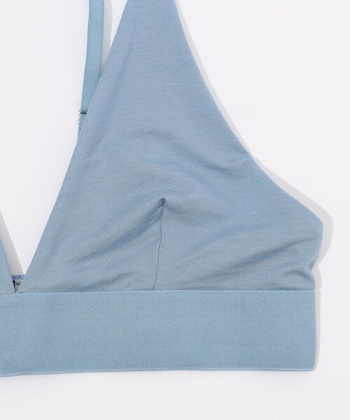BASERANGE（ベースレンジ）の「BASE RANGE コットンリブ トライアングルブラトップ（ブラジャー・レディース・ライトブルー・M/S）」の3枚目の写真