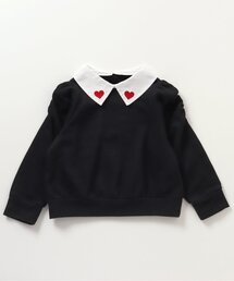 apres les cours | 【WEB限定】ハート刺繍襟付きパワショルトップス(スウェット)