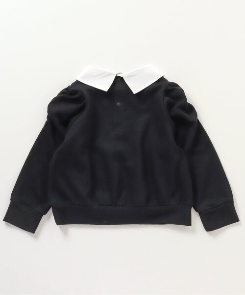 apres les cours（アプレレクール）の「【WEB限定】ハート刺繍襟付きパワショルトップス（スウェット・キッズ・アイボリー/ブラック/レッド・130/140/90/110/120/100/80）」の9枚目の写真