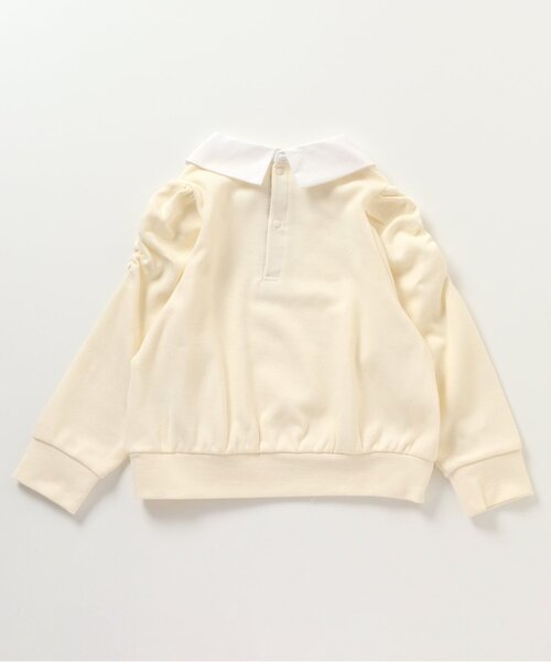 apres les cours（アプレレクール）の「【WEB限定】ハート刺繍襟付きパワショルトップス（スウェット・キッズ・アイボリー/ブラック/レッド・130/140/90/110/120/100/80）」の10枚目の写真