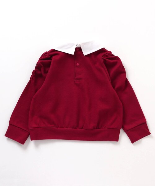 apres les cours（アプレレクール）の「【WEB限定】ハート刺繍襟付きパワショルトップス（スウェット・キッズ・アイボリー/ブラック/レッド・130/140/90/110/120/100/80）」の11枚目の写真