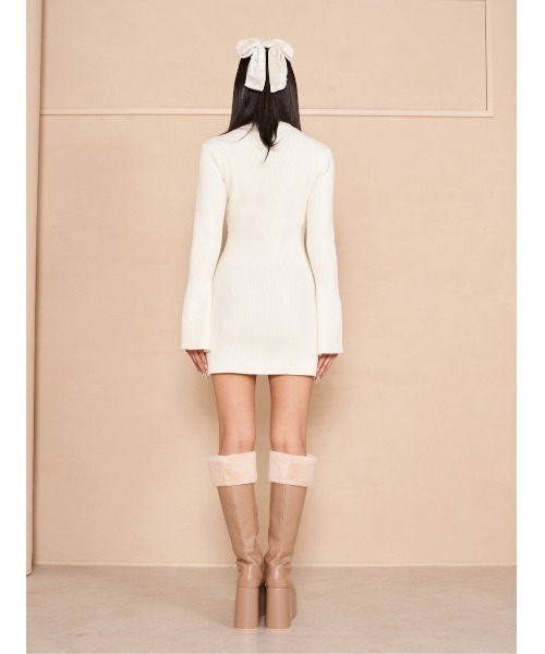 Darich（ダーリッチ）の「ハートボタンニットミニワンピース（ワンピース・レディース・グレー/ホワイト/ブラック・FREE）」の11枚目の写真