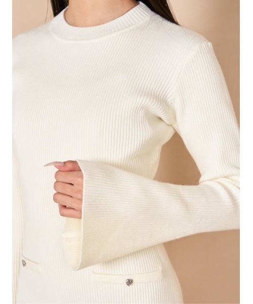 Darich（ダーリッチ）の「ハートボタンニットミニワンピース（ワンピース・レディース・グレー/ホワイト/ブラック・FREE）」の16枚目の写真