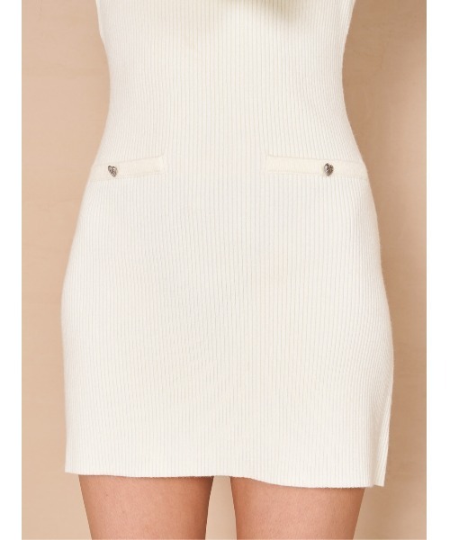 Darich（ダーリッチ）の「ハートボタンニットミニワンピース（ワンピース・レディース・グレー/ホワイト/ブラック・FREE）」の17枚目の写真