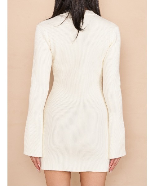 Darich（ダーリッチ）の「ハートボタンニットミニワンピース（ワンピース・レディース・グレー/ホワイト/ブラック・FREE）」の19枚目の写真