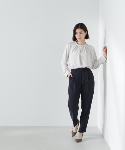 NATURAL BEAUTY BASIC（ナチュラルビューティーベーシック）の「◇フロントタックブラウス（シャツ/ブラウス・レディース・オフホワイト/ラベンダー/グレイッシュベージュ/ライトグリーン・MEDIUM/SMALL）」の17枚目の写真