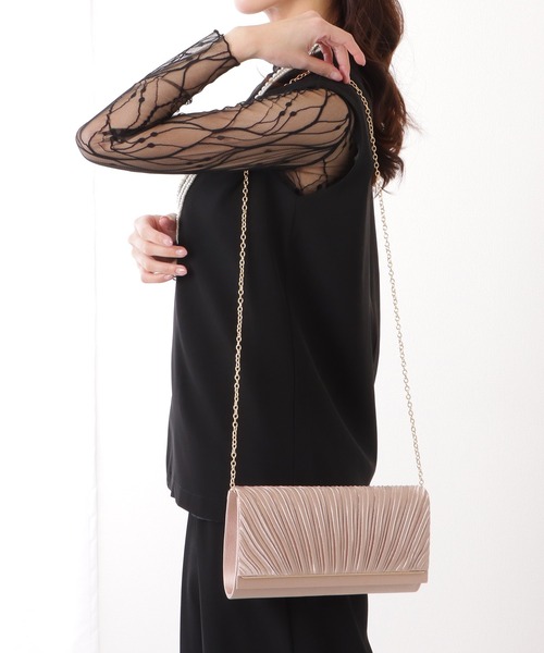 Lace Ladies(レースレディース)の「2WAY スクエア プリーツフラップ パーティー バッグ(クラッチバッグ・レディース・アイボリー/ブラック/ベージュ/グレー・FREE)」の19枚目の写真