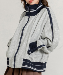 DAY CLOSET（デイ クローゼット）の「レディース 長袖ライン裏起毛スウェットトラックジャケット（スウェット・レディース）」