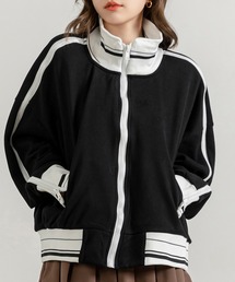 DAY CLOSET | レディース 長袖ライン裏起毛スウェットトラックジャケット(スウェット)