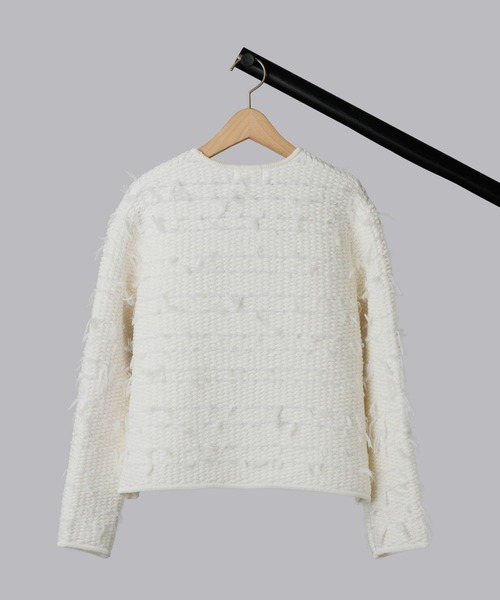 ADAWAS(アダワズ)の「【 ADAWAS / アダワス 】FRINGE TWEED JACKET / フリンジ ツイード ジャケット(ノーカラージャケット・レディース・ブラック/ホワイト・FREE)」の6枚目の写真
