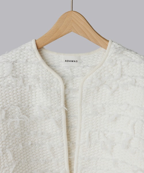 ADAWAS(アダワズ)の「【 ADAWAS / アダワス 】FRINGE TWEED JACKET / フリンジ ツイード ジャケット(ノーカラージャケット・レディース・ブラック/ホワイト・FREE)」の7枚目の写真