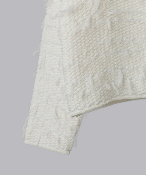 ADAWAS(アダワズ)の「【 ADAWAS / アダワス 】FRINGE TWEED JACKET / フリンジ ツイード ジャケット(ノーカラージャケット・レディース・ブラック/ホワイト・FREE)」の10枚目の写真