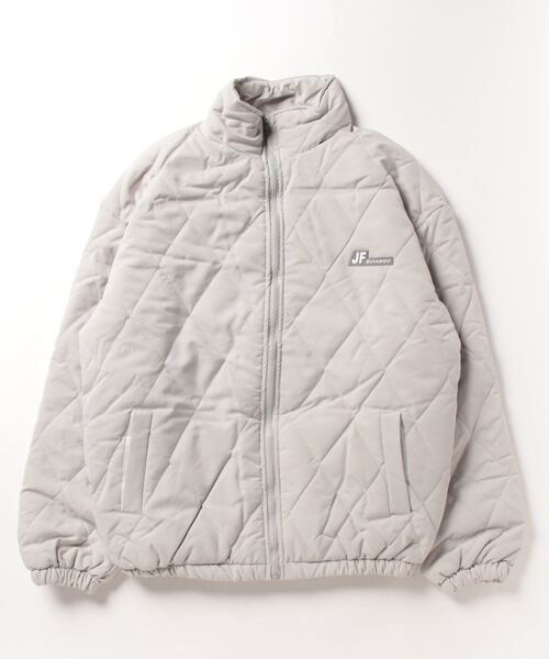 【BENDER TOKYO】オーバーサイズ ワンポイント ワッペンロゴ スタンドカラー キルティングブルゾン/中綿ブルゾン