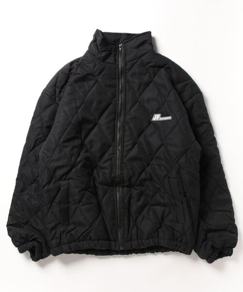 【BENDER TOKYO】オーバーサイズ ワンポイント ワッペンロゴ スタンドカラー キルティングブルゾン/中綿ブルゾン
