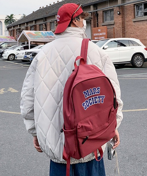 【BENDER TOKYO】オーバーサイズ ワンポイント ワッペンロゴ スタンドカラー キルティングブルゾン/中綿ブルゾン