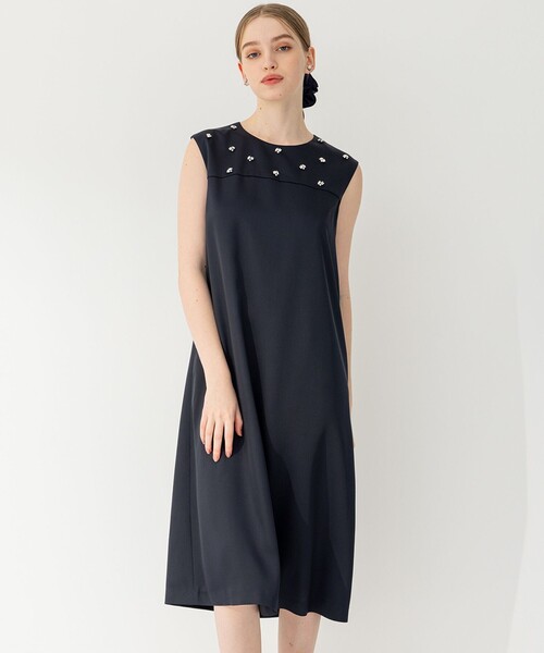 IENA二重織りシャルムノーカラーコート38