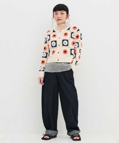 MERLOT（メルロー）の「かぎ針編みカーディガン（カーディガン/ボレロ・レディース・ブラック/ナチュラル・FREE）」の16枚目の写真