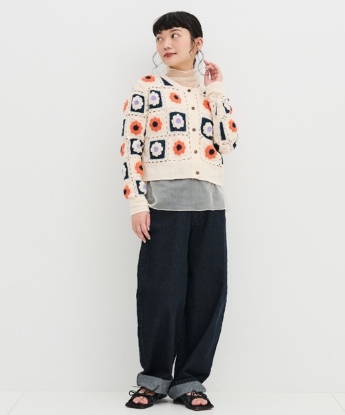 MERLOT（メルロー）の「かぎ針編みカーディガン（カーディガン/ボレロ・レディース・ブラック/ナチュラル・FREE）」の17枚目の写真